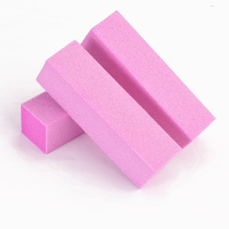 Pink Tofu Nail Buffer: Four-Sided High-Quality Sponge Block for Polishing, Buffing, and Filing.