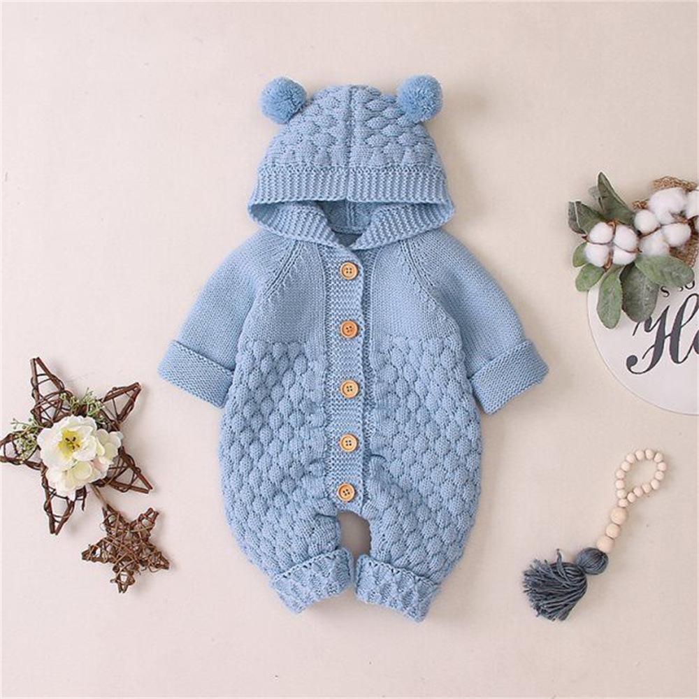 Knitted Baby Romper - Warm Wool Suit for Boys & Girls, Autumn/Spring