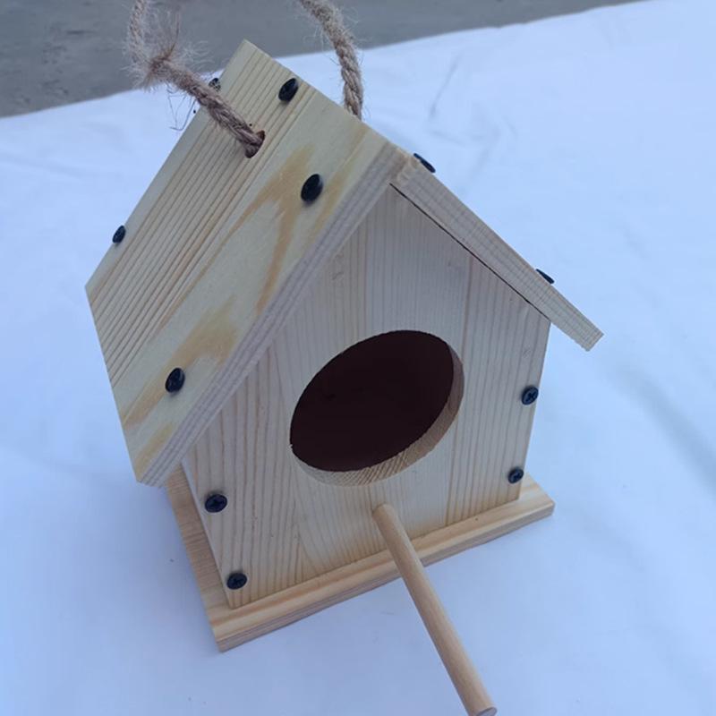 

Ручний дерев яний пташник: Гніздова скринька для папуг та горобців, Декорація для пташиного будиночка