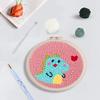 Russian DIY Punch Needle Embroidery Kit: Includes Yarn, Needle, Latch Hook, & Hoop for Knitting & Ornament Crafting