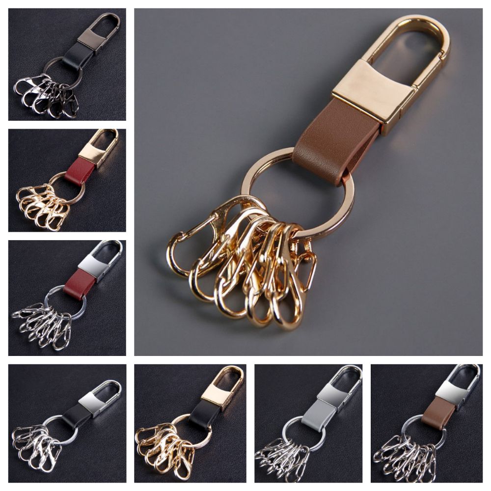 Minimalist Men's  Leather Car Key Ring Durable Car Key Holder Waist Hanging Key Chain  Party Gift