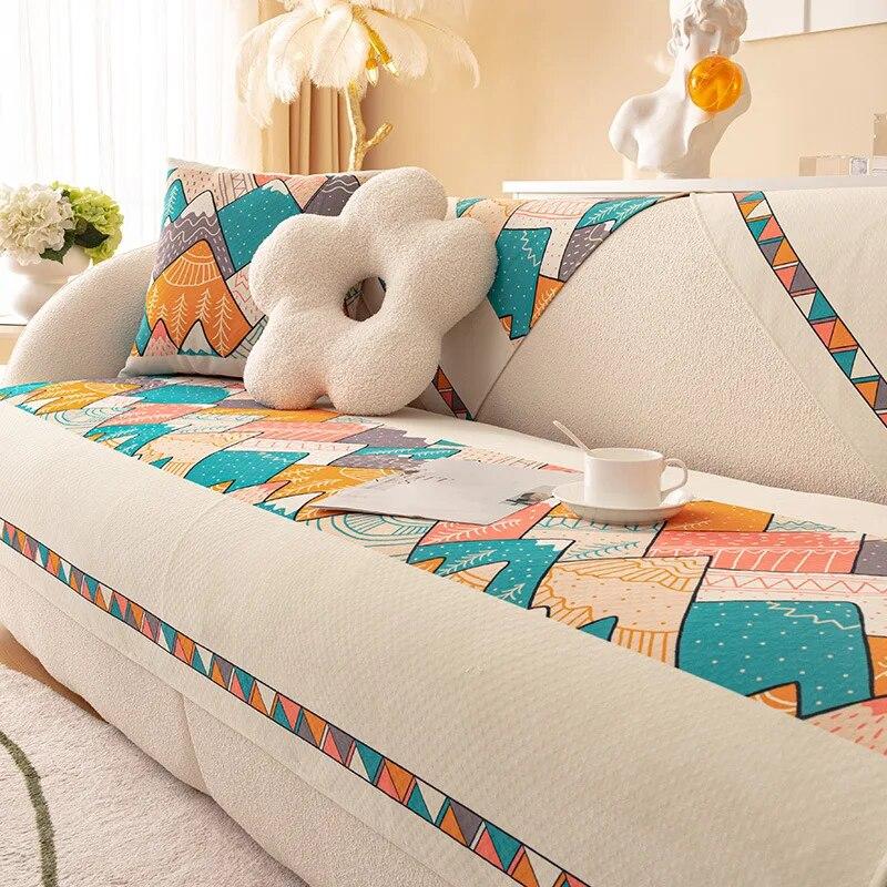 Europa Sofa Handtuch Matte Geometrie Modernes Wohnzimmer Rutschfest Kombinationssofa Kissenbezug Vollständige Abdeckung Möbel Staubschutz