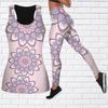 Bellissimo completo da yoga con stampa loto per donna, leggings da allenamento alla moda, fitness, sport, pantaloni da yoga casual