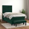 Box Spring Bed with Mattress Dark Green 100 x 200 cm Velvet