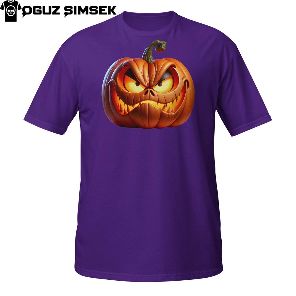 

Evil Pumpkin Face Shirt | Grinning Jack-O -Lantern Tee Unisex T-Shirt 4XL