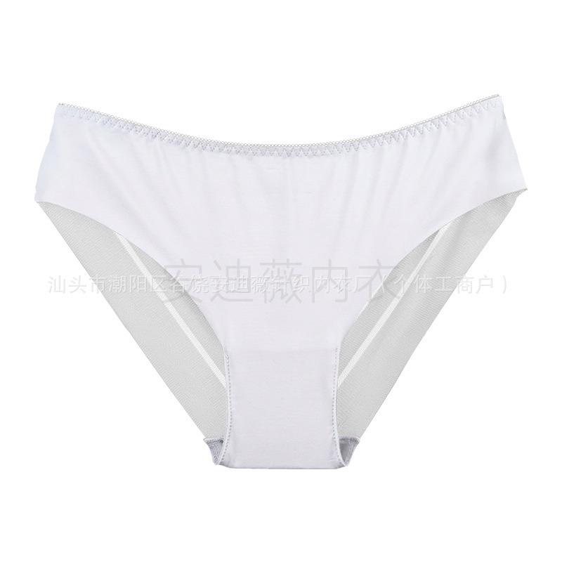 Women Striped Lace Seamless Breathable Mid Waist Sexy Briefs Panties