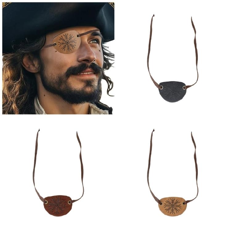 Medieval Knight Pirate Eye Patches Pu Leather Pirate Eyepatch Eye Mask Renaissance Costume Halloween Cosplay Costumes