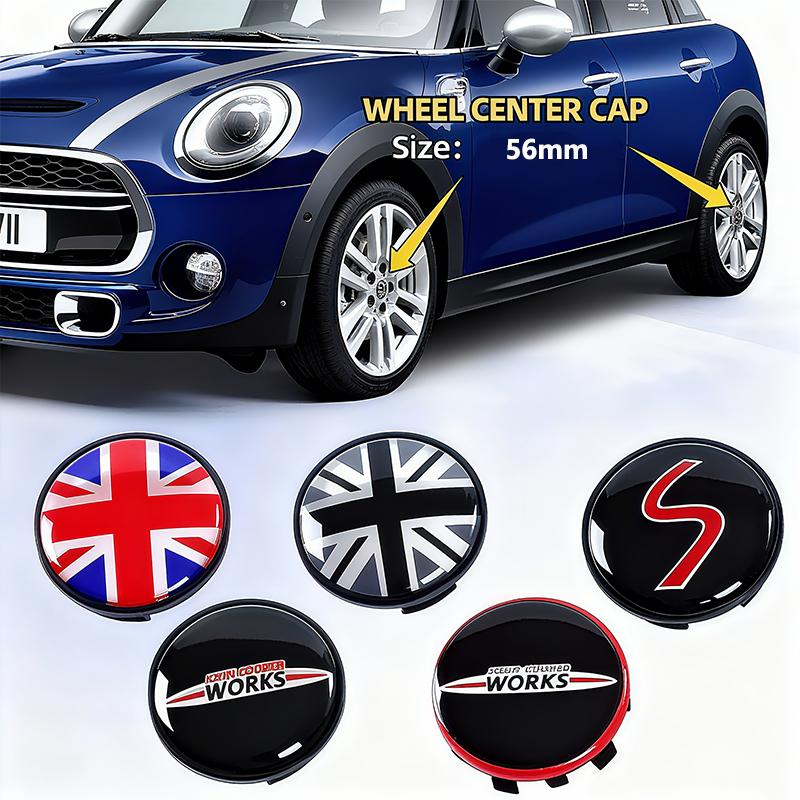 Für MINI Coopers JCW F54 F55 F56 F60 4 Stück 56MM Auto Styling Radnabenkappen Auto Reifenabdeckung Außen Dekoration Zubehör mjewr55