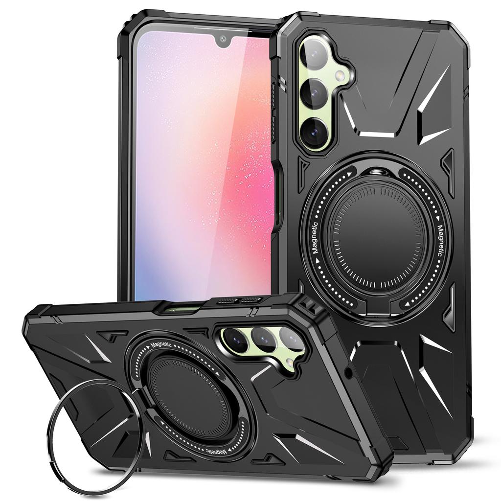 For Samsung Galaxy A24 4G (162.1 x 77.6 x 8.3mm)/A25 5G (Global) (161.0 x 76.5 x 8.3mm) Case Rotatable Kickstand Phone Cover