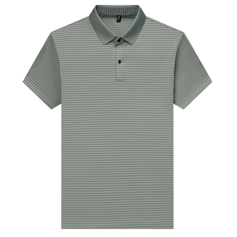 High-End Men'S Breathable Short-Sleeved T-Shirt Ice Silk Thin Casual Half-Sleeved Clothes Polo Shirt