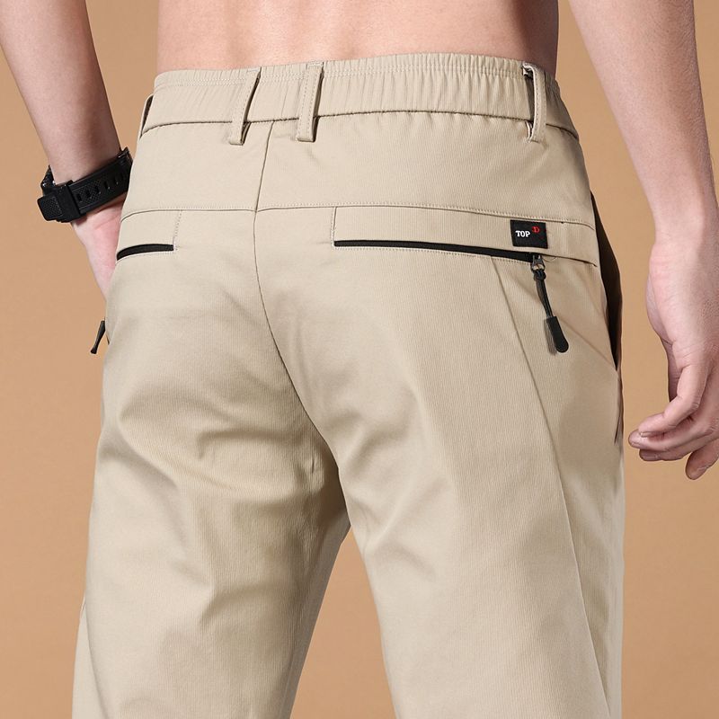 Streetwear Men's Fashion Casual Suit Pants Spring Autumn Solid All-match Slim Korean Male Clothing New Full Straight Trousers 38