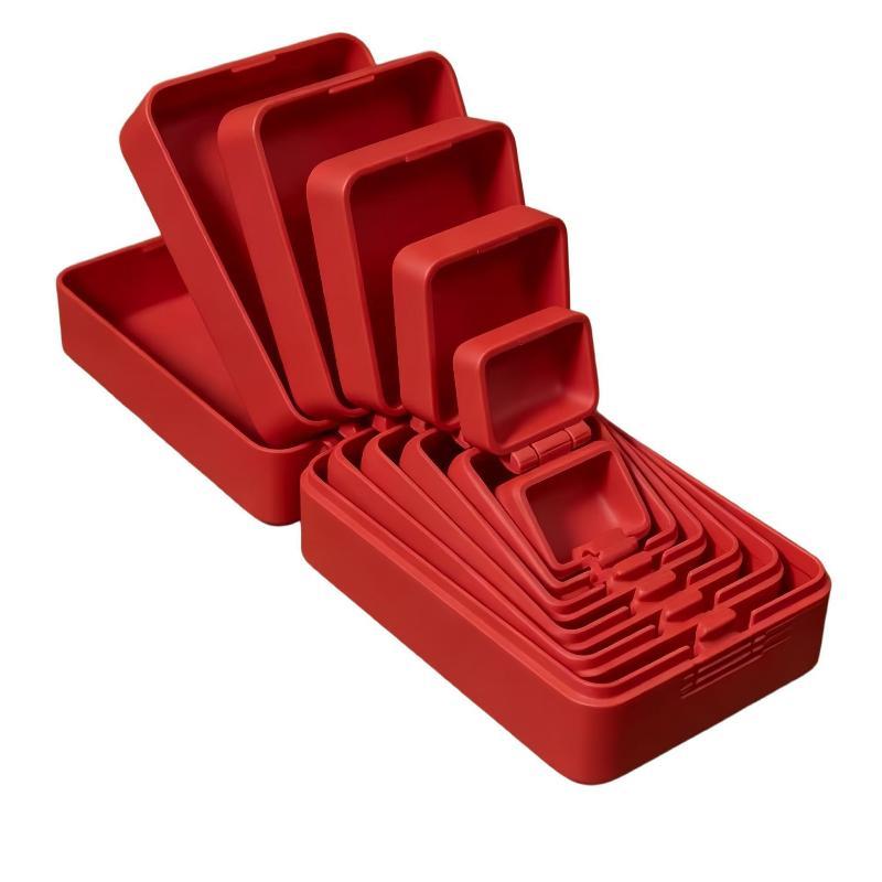 Levels 6/7 Plastic Nesting Storage Boxes Durable Stackable Design For Home Office Desk Small Item Organizing