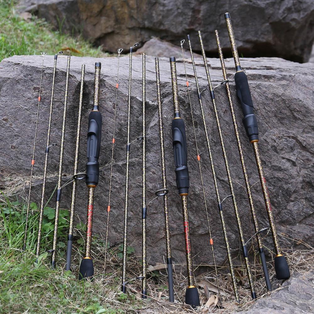 SOUGAYILANG Caña de pescar de viaje, 5 secciones, caña de lanzamiento giratoria portátil, caña de pescar de agua dulce y agua salada