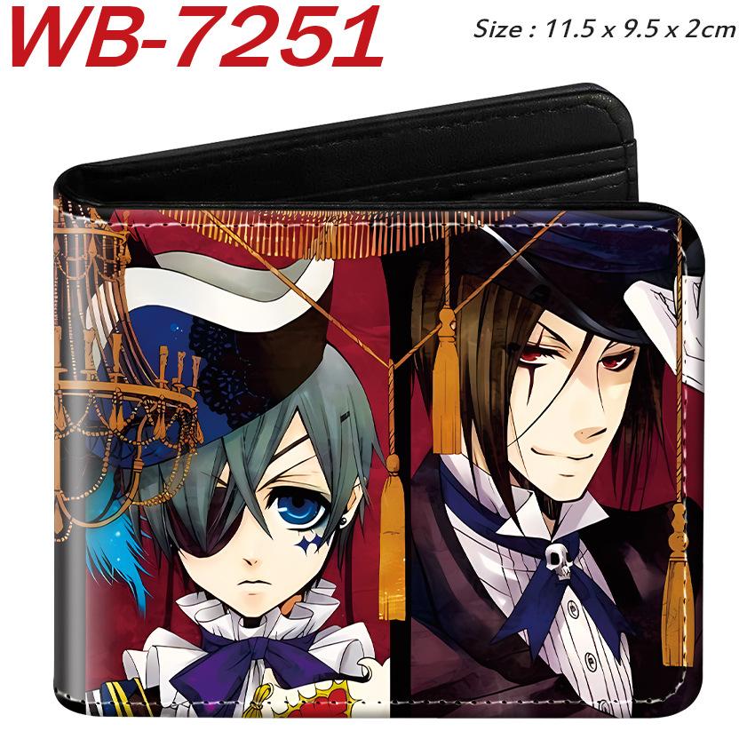 Black Butler Anime Short Bi-Fold Leather Wallet Full Color Print Card Holder Coin Purse