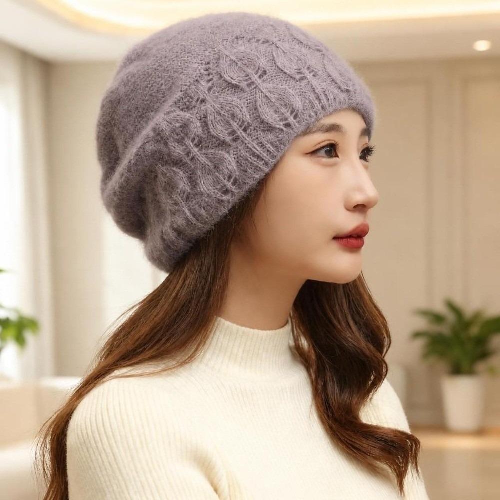 Windproof Knitted Hat Elastic Slouchy Ear Protection Cap Fashion Beanie Hat Winter