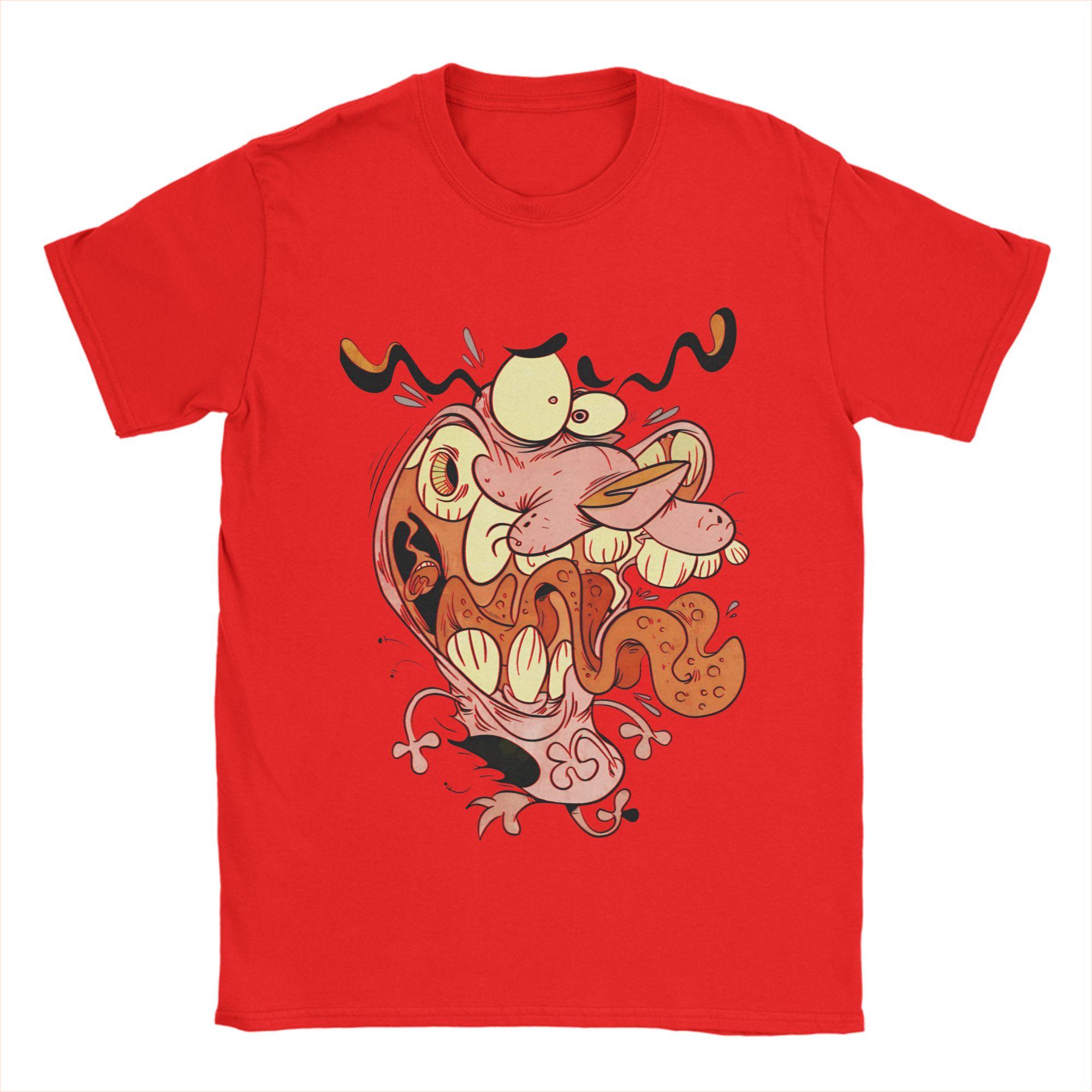 Мужские футболки Courage Dog Crazy Чистый хлопок Футболка с коротким рукавом Футболки с круглым вырезом Одежда Новое поступление S