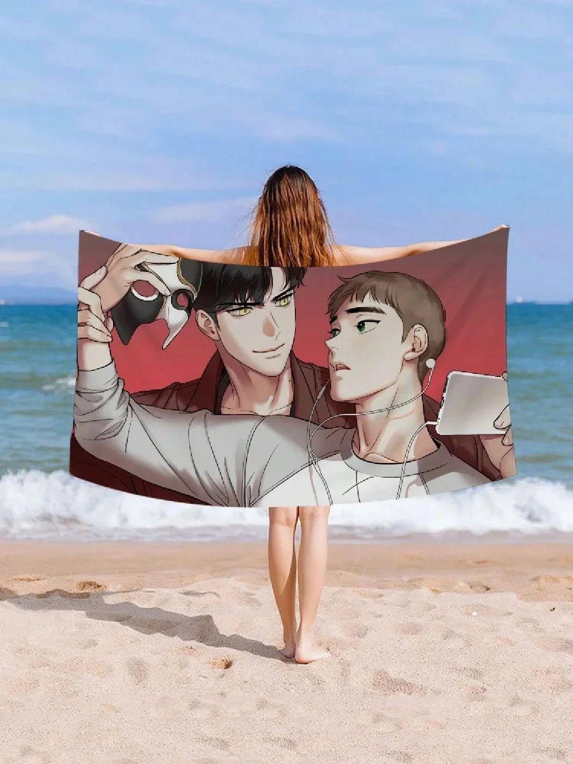 

J-Jinx B-BL Comics Towel Microfiber Beach Towel Absorbent Quick Dry Soft Yoga Swimming Resort Mountain Climbing Towel W40*H60(CM)