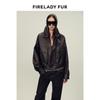 Fu Zhi En New York Dusk Distressed Sheepskin Leather Jacket
