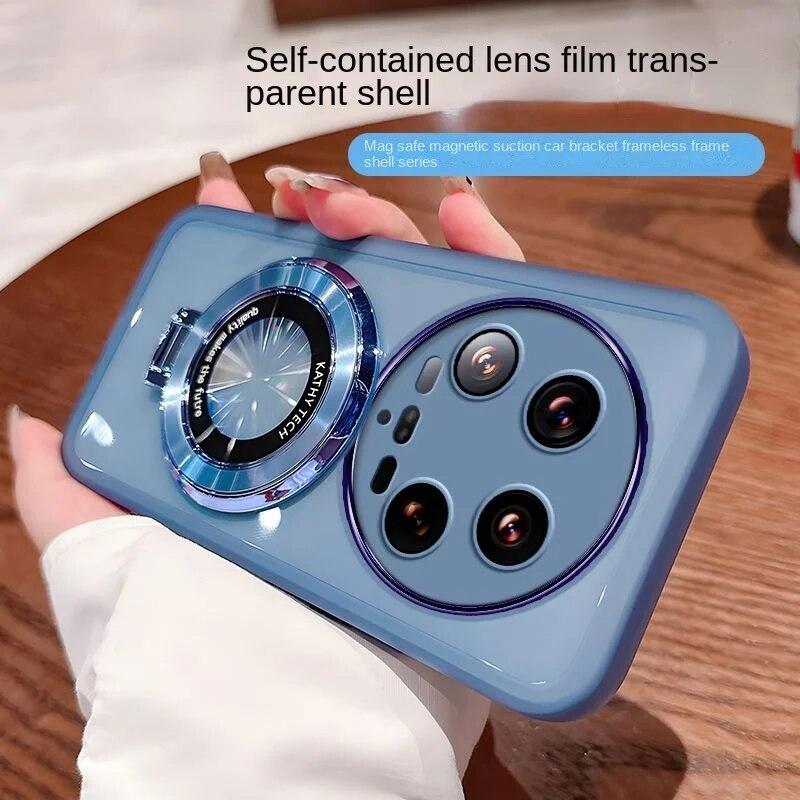 For Xiaomi Mi 14 Ultra Mi 14 Pro Case Soft Transparent Silicone Soft Ring Magnetic Lens Camera Protective Back Cover for Xiaomi 13T 12T 11T Pro