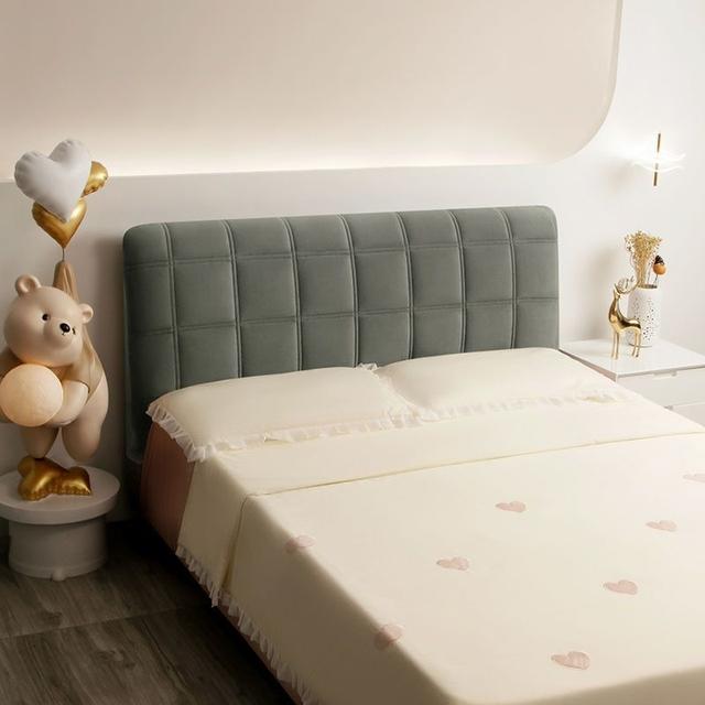 Cuvertură geometrică pentru tăblie de pat în carouri iarnă moale, caldă, îngroșare, all inclusive, protector de praf pentru capul de pat, huse universale pentru capul de pat