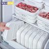 Conservazione della cucina Frigorifero Conservazione degli alimenti Contenitori bianchi Contenitori di scatole fresche Conservazione della cucina Organizzatore da cucina sigillato per alimenti