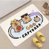 1pc Cute Capybara Bath Mat - Soft Thick Flannel Non-Slip Bath with Adorable Capybara Design, Plush Oval Mat for & s, Machine Was
