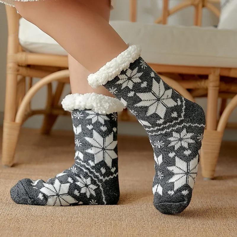 Thermische Flauschige Socken Damen Winter Warme Bodensocken Weiche Damen Haus Indoor Weihnachtsgeschenke Rutschfeste Grip Boden Hausschuhe Socken