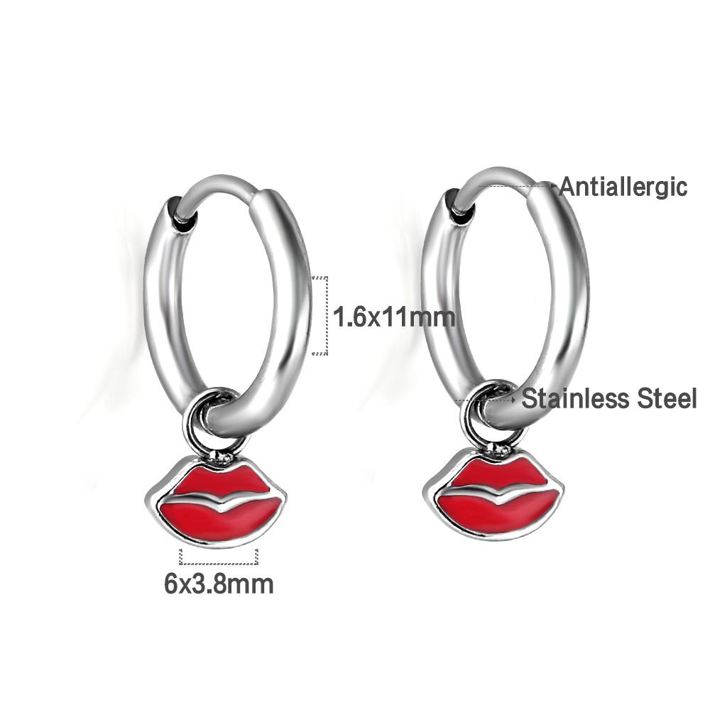 LUXUKISSKIDS Erdbeer-Anhänger Schmuck Ohrringe Süße Rote Kirsch-Tropfen Anhänger für Mädchen/Frauen Stahl Früchte Zubehör Geschenke