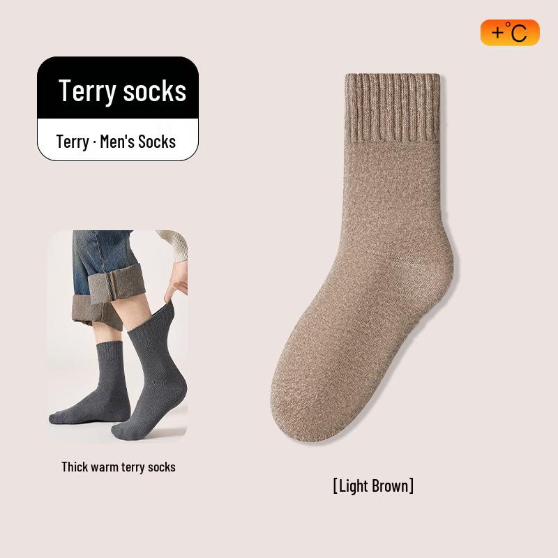 

Мужские теплые махровые носки средней длины с толстым плюшевым подкладом для осени и зимы One Size [Warm Terry]