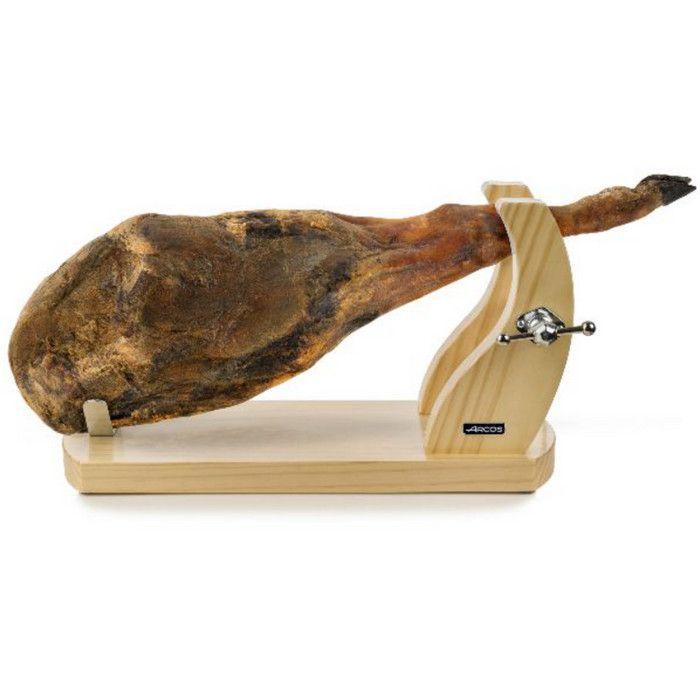 Support À Jambon - ARCOS - Bois De Pin Laqué - Couleur Naturel - Élégant - Décoratif