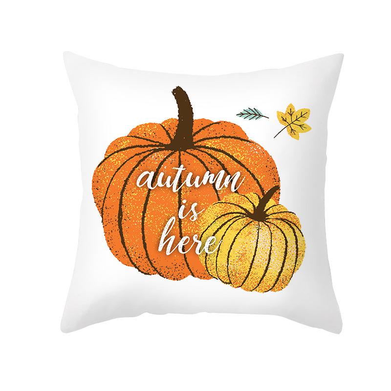 Thanksgiving Day Yellow Pumpkin Sunflower Digital printing short plush pillow covers for sofa office cushion cover home goods