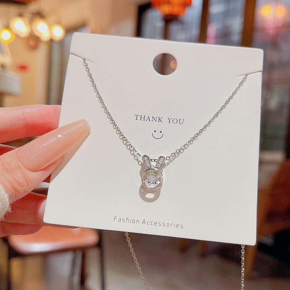 Smart Bunny Necklace online celebrity Simple Joker Necklace Temperament High Sense Korean titanium clavicle chain cold wind