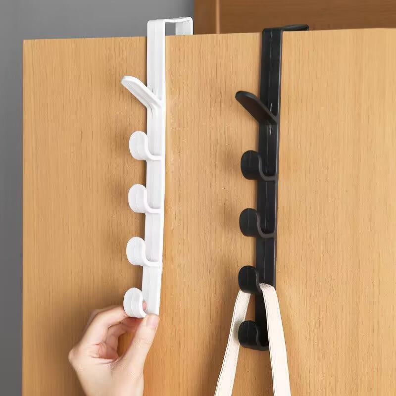 

No-Punch Door Hook Clothes and Hat Rack for Dorms and Closets