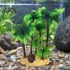 Realistic Aquarium Plants Artificial Plants, Miniature Plastic Coconut Trees, Safe Fish Tank Landscape Accessories for Betta Shrimp Turtles