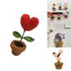 Handmade Knitting Flower Weaving Potted Plant Crochet Floral Decoration