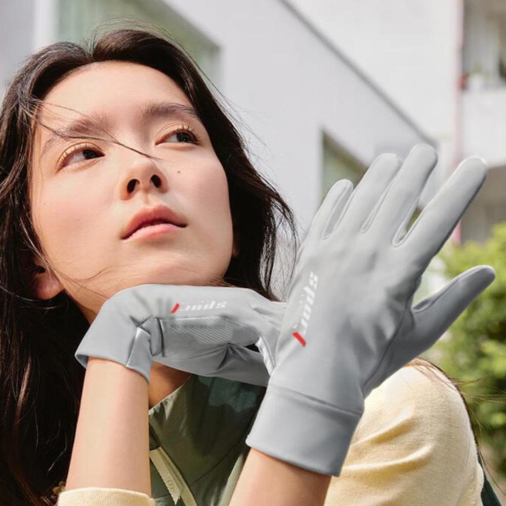 Summer Men Women Gloves Fitness Sports Fishing Cycling Ice Silk Breathable Elastic Sun Protection Touchscreen Driving Gloves