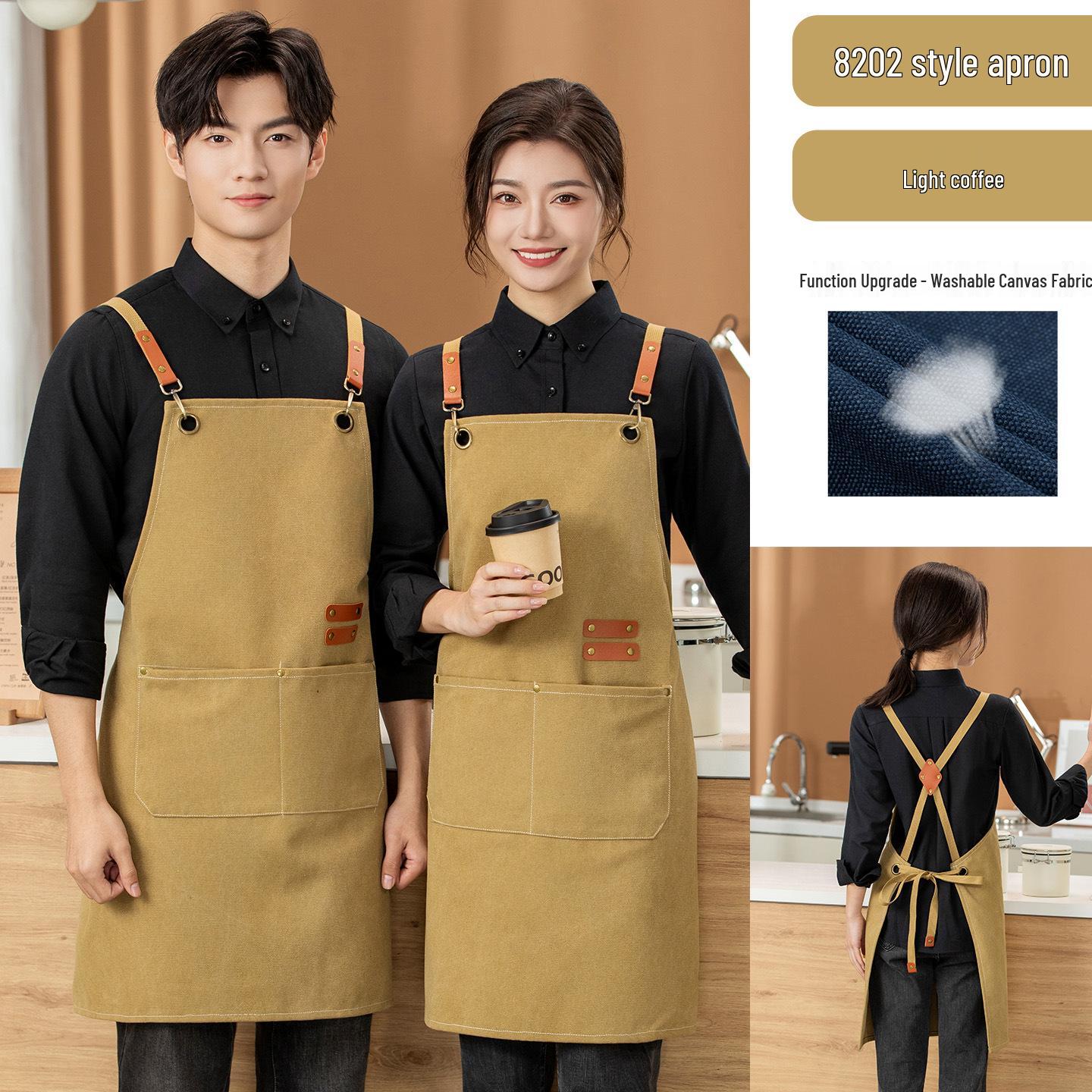 High-End Custom Logo Canvas Apron for Kitchen, Restaurant, Home, or Office