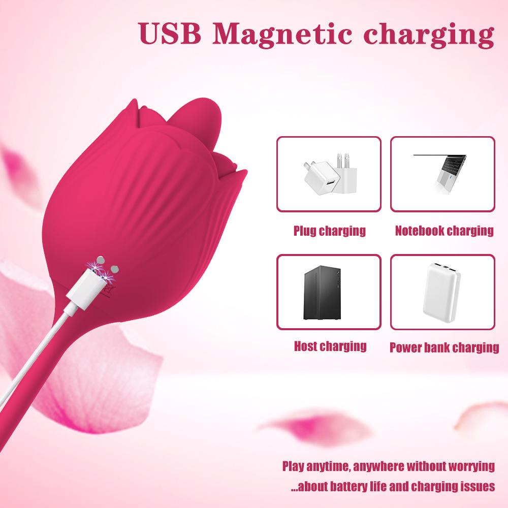 Rose Series Licking & Sucking Vibrator Stick