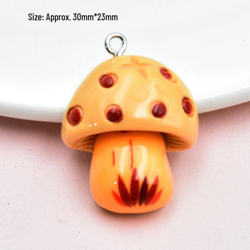 Resin Cartoon Mushroom & Red Umbrella Bag Charm DIY Jewelry Accessory