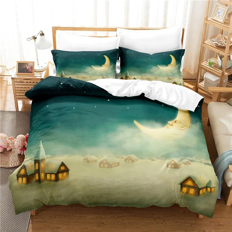 

Пододеяльник Fantasy Night King Queen, комплект постельного белья с изображением волшебного неба для детей, подростков и взрослых, со звездным видом, мягкий полиэстеровый пододеяльник 70x133cm 2pcs