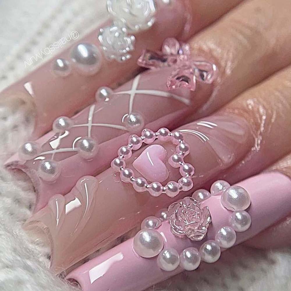 Glass Crystal 3D Fingernail Rhinestones Mixed Shape DIY Nail Art Decorations  for Women