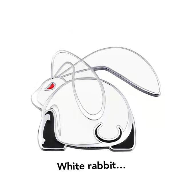 1Pcs Universal Cartoons Car Styling Decal for VW 3D Metal Running Rabbit Logo Chrome Emblem Rear Trunk Badge Accessories