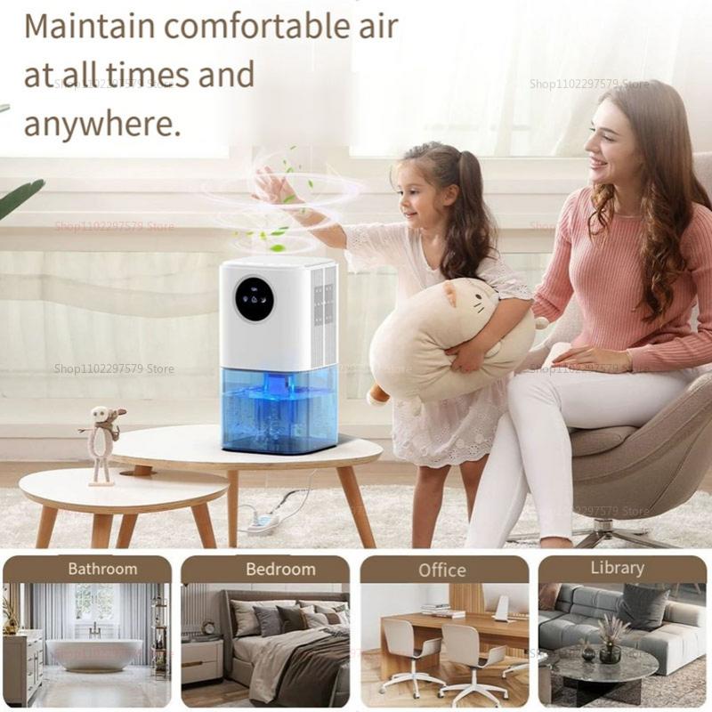 Compact Home Dehumidifier Dryer Portable Quiet Moisture Absorber Odor Mold Control for Bedroom Living Room Kitchen Closet