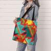 Abstract Art Print Shopping Bags Women Folding Reusable Customize Tote Shoulder Bag Canvas Casual Groceries Handbags 2022
