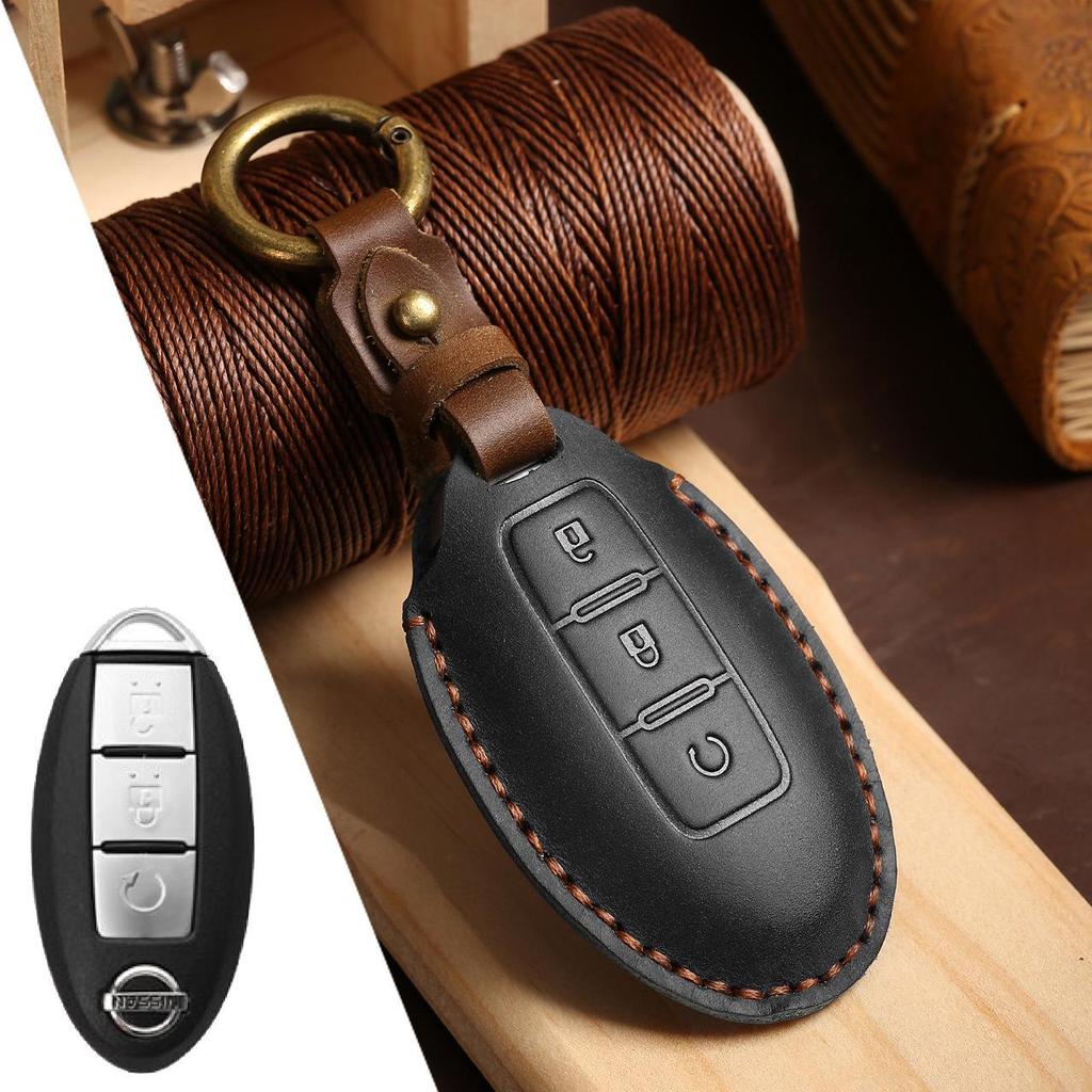 Genuine Leather Handmade Car Key Cover for Nissan
