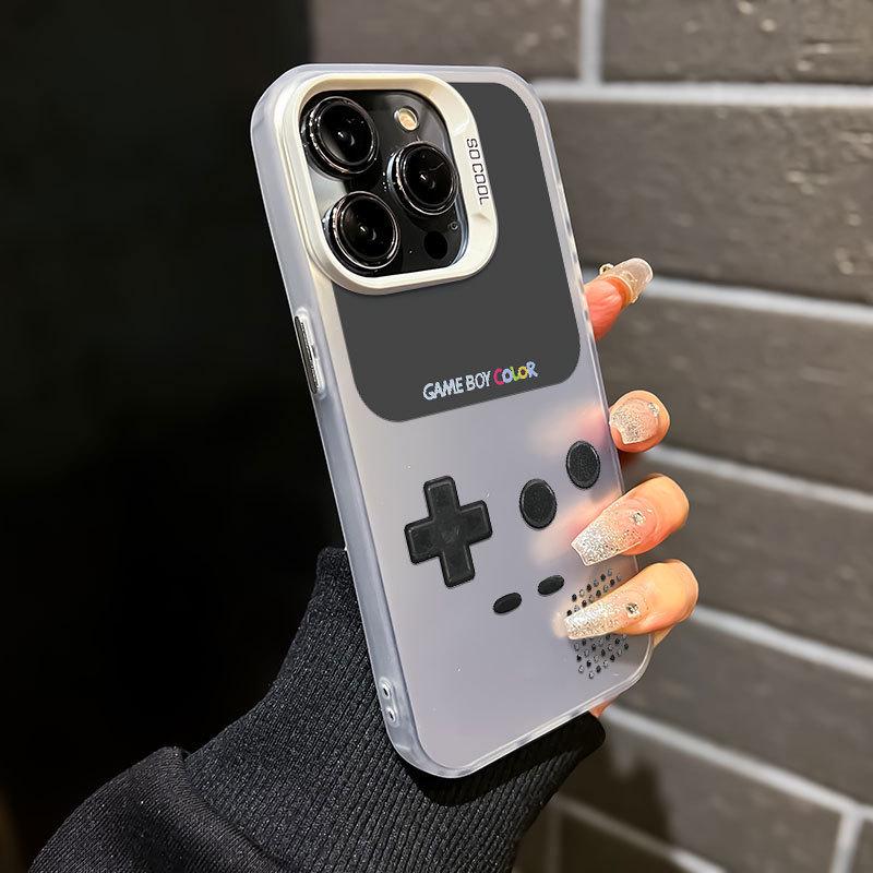 

Cross-Border Trendy Game Console Phone Case for iPhone 16 Pro Max - Double Layer, IMD Silver, Drop-Proof (Fits 15/14) 12Pro