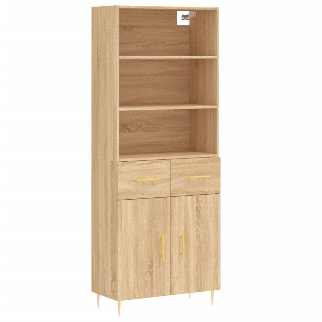 Vidaxl Witrynka, Dąb Sonoma, 69,5X34X180 Cm, Materiał Drewnopochodny