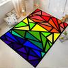 Abstract Rainbow Geometric Pattern Area Rug. Non-slip rug suitable for living room and bedroom sofas.