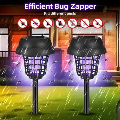 Outdoor Waterproofing Solar Garden Lights With Mosquito Repellent Led Uv Easy Install Perfect For Lawns Farms Pathways Orchards White & Purple