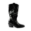 Cow velvet~ Pile boots women's leather boots medium tube Chelsea short boots inner height increase thin boots pointed western cowboy boots
